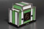 Radio-Glo Stained Glass + Chrome Radio in Green with White - Stunning